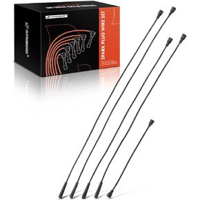 A-Premium Ignition Spark Plug Wires Set of 5 Compatible with Jeep CJ3 CJ5 CJ6 1959-1960 1968-1971, Willys 1954-1958