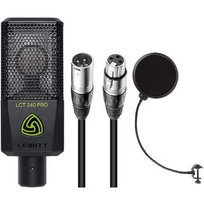 Lewitt LCT-240 Pro Condenser Microphone (Black) with 20' XLR-XLR Cable & Pop Filter Bundle