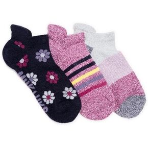 MUK LUKS Women's 3 Pack Nylon Compression Ankle Socks