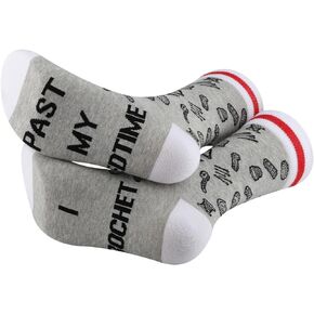 G2TUP 1 Pair Crochet Lover Gift I Crochet Past My Bed Time Socks Crocheting Lover Socks Crocheter Gift Yarn Lover Gift