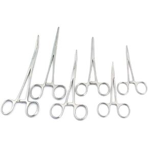 Ultimate Hemostat Set, 6 Piece Ideal for hobby tools, electronics, Fishing and Taxidermy 7.25", 5.5", 3.5".