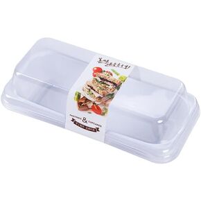 50 Sets Charcuterie Boxes with Clear Lids, Roll Cake Box sandwich baking box,disposable plastic Food Container Dessert Boxes for Puff Muffin Bakery, Macaron, Sandwich, Cookies