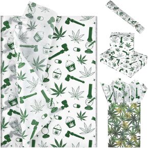 Bolsome 100 Sheets 20 * 14 Inches Green Leaves Tissue Paper for Gift Wrapping, Botanical Gift Wrap Tissue Paper for Birthday Wedding Bachelor Party Decor DIY Craft