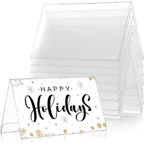 VILLCASE 10 Pack Name Plates for Desks, Acrylic Desk Name Plate Holder, Clear Double Sided Display Sign Holder, Name Tent Holders Office Desk Sign Holder Display for Office Conference