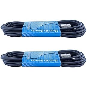 2 Pack 25 Ft Male to Female XLR Shielded Balanced Cables for Powered Speakers