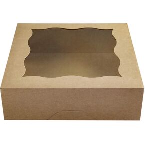 CHERRY 25-PACK 10"x10"x3"Brown Bakery Boxes with PVC Window for Pie and Cookies Boxes Large Natural Kraft Paper Box 10x10x3inch in Saudi Arabia