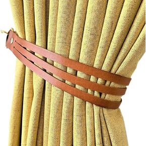 Leather Curtain Tiebacks ，JfwuHap 2 Pcs Curtain Tiebacks,Leather Curtain Rod Holder,Thicken Curtain Tieback Ropes,Decorative Curtain Tie,Curtain Buckle Decorative