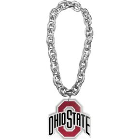Ohio State Buckeyes Touchdown Fan Chain 10 Inch 3D Foam Silver Necklace