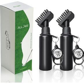 Pack of 2 Golf Brush with Water, Club Head Groove Cleaning Tool with Strong Retractable Clip, Leak-Proof, Golf Accessories Gift for Men Women
