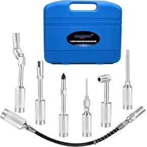 نصائح تركيب مسدسات الشحوم، مجموعة أدوات توصيل مسدس الشحوم المكونة من 7 قطع، مجموعة ملحقات تركيبات الشحوم سريعة التوصيل مع حافظة in Kuwait