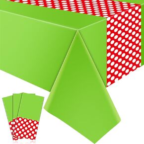 Irenare 3 Pcs Mouse Theme Birthday Party Supplies Decoration Christmas Mouse Tablecloth Plastic Table Cover Polka Dot Tablecloth Lady Bug Party Baby Shower Decor, 54 x 108 Inch(Pink, Pink)
