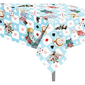 CC HOME 2 Pack Tea Party Plastic Tablecloth 54 x 87 Inch Long Rectangular Table Cover for Buffet,Birthday Party Holiday Dinner,Picnic or Tablecloth for Kitchen Event Use