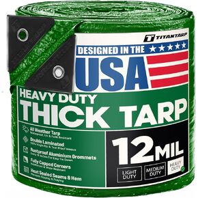 TitanTarp® All Purpose Waterproof Tarp Tarpaulin - Thick Plastic Tarp for Garden, Home - Tough Outdoor Tarp Waterproof for Rain Shelter, Shade, Storage - Heavy Duty Tarp for Camping, Pool, Car, Boat