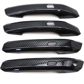 4Pcs Door Handle Cover Compatible with Audi Q5 SQ5 2018-2023, A4 A5 2017-2023 Allroad Sportback Cabriolet Carbon Fiber Style with Smart Keyhole