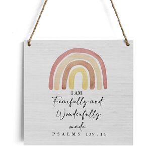 Inspirational Rustic Christian wall decor Gifts, pink room Women Religious Wood Sign Home Farmhouse Wall Hanging Decor Pink Flower Wooden Wall Art Decor Plaque for Bedroom Psalm 46:5