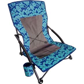 Bliss Hammocks BBC-350-PT كرسي شاطئ قابل للطي، 5 أوضاع للاستلقاء، حقيبة تبريد قابلة للفصل، شجرة نخيل