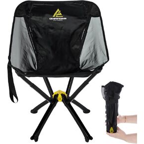 كراسي محمولة قابلة للطي خفيفة الوزن، كرسي قابل للطي، يدعم وزن 300 رطل، كرسي رياضي ممتع للرياضات الخارجية، الصيد، التخييم، الظهر، المشي لمسافات طويلة، الشاطئ، إعداد سريع (أسود) in Kuwait
