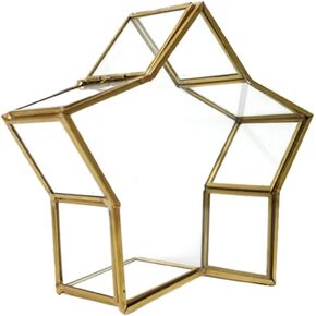 1pc Box Storage Box Dog Door Stop Glowing Wishing Bottle Clear Jar Ornament Container Glass Coin Jar Star Keepsake Boxes Mini Small Wishing Bottle Pentagram Copper Alloy