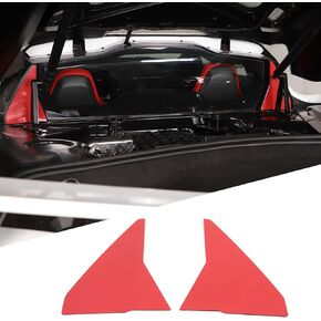 Engine Bay Front Wall Cover Trim Compatible with Corvette C8 Stingray 2020-2023 Aluminum Alloy Red 2PCS Engine compartment Interior Decoration Accessories