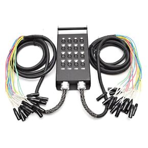 Seismic Audio - New 16 Channel XLR Send Splitter Snake Cable with Box - Two Trunks 15' and 30' Fantails - Pro Audio Stage, Studio, Road Split Y Extension Cables