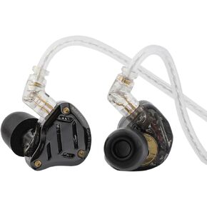 Linsoul KZ ZS10 PRO 2 داخل الأذن IEM، 1DD+4BA سماعات أذن سلكية هجينة، مع مفتاح ضبط 4 مستويات، سماعات أذن للألعاب متقاطعة ثلاثية الاتجاهات، كابل IEM مطلي بالفضة لعشاق الموسيقى (أسود، بدون ميكروفون)