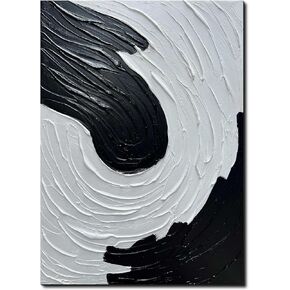 Creespi Large Thick Textured White Abstract Wall Art,Hand Painted Beach Wave Landscape Canvas Oil Painting for Wall Decorations 30x45 inch