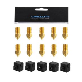 Creality Original 10Pcs Ender 3 V3 SE Nozzle Kit, 5pcs 0.4mm Copper Alloy Nozzles, 5pcs 0.4mm Brass Nozzles, 1pcs Nozzle Wrench, for Ender 3 V3 SE, Ender 5 S1, Ender 7 3D Printer