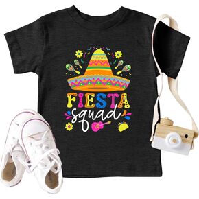 Fiesta Squad Shirts for Toddler Cinco De Mayo T-Shirt Boys Girls Funny Mexican Fiesta Graphic Tees Tops