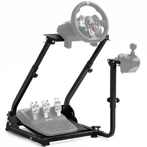 حامل عجلة قيادة السباق Marada G920 مع حامل ناقل الحركة مناسب لـ Thrustmaster وPXN وLogitech G29 وG923 عجلة إطار Sim قابلة للتعديل ودواسة ورافعة تروس غير متضمنة (الحامل فقط)