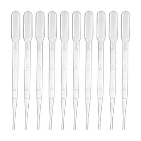 YOKIVE 20 Pcs Disposable Pipette, Lab Dropper with Tapered Tip | Transfer Liquid, Great for Laboratory, Chemistry, Art Project (Clear White, 3ML)