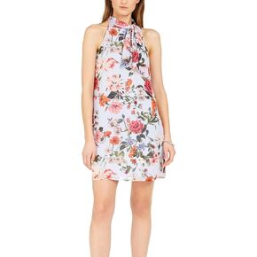 Vince Camuto Printed Chiffon Bow Neck Float