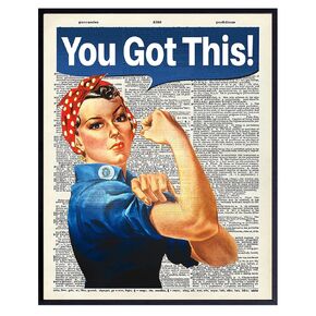 You Got This on Photo of Dictionary Page - Unframed Wall Art Print - Great Motivational or Inspirational Gift - Cool Home Decor - Ready to Frame Vintage (8x10) Photo - Rosie The Riveter