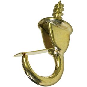 592023 Safety Mug Hooks, 1-1/4-Inch, Brass, 3-Pack