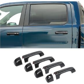 Hoolcar Exterior Door Handle Covers Outside Doorknob Cover for 2018-2021 Dodge Ram, Black