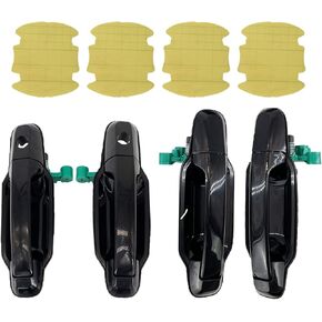 4 Pack Front Rear Left Right Exterior Door Handles + Door Handle Scratch Protectors Kia Sorento 2003-2009 Replace # 82660-3E010, 83660-3E010, 82650-3E010, 83650-3E010