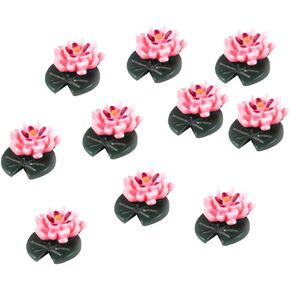10pcs Lotus Miniature Garden Decor Flower Model Resin Plant Doll House Desk Mini Ornament