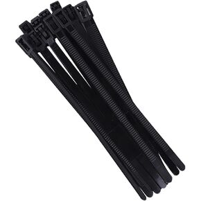 Reusable Zip Ties - Black Cable Ties (100 Pack) Heavy Duty 50 LBS Releasable Nylon Tie Wraps 6 Inches