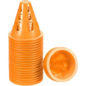PATIKIL Agility Cones, 25 Pack Sports Cones Training Marker with Square Holes for Football Roller Skating Outdoor Activity, Orange
