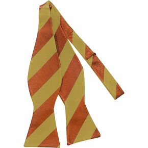 Jacob Alexander Men's Silk 1-Inch Stripes School College Self-Tie Bow Tie