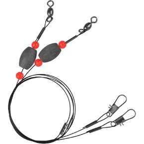 Fishing Rigs with Egg Sinker Weights,2pack/4pack Fishing Rigs Carolina Rig Flounder Rig Steel Wire with Fishing Swivel Snaps for Grouper Bottom Fishing Rigs