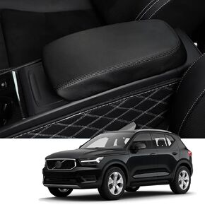 2019 2020 2021 2022 2023 2024 XC40 Armrest Cover for Volvo XC40 Console Armrest, Waterproof&Cushion Lether Center Console Cover for 2023 2024 XC40 Accessories (Black)