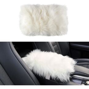 Amiss Genuine Wool Auto Center Console Pad, Universal Car Armrest Seat Box Cover, Soft Wool Auto Armrest Cover Protector for Most Vehicle, SUV, Truck, Car - Black