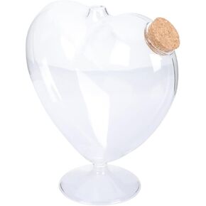 FOMIYES Heart Shaped Glass Terrarium Vase with Cork Lid for Wedding Decoration