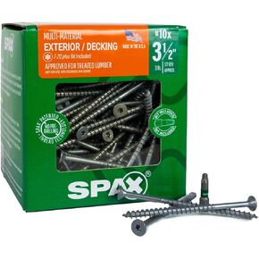 10 x 3-1/2" SPAX Flat Head T-20+ Partial Thread HCR-X (High Corrosion Resistant), 3 Lb. Box, Multi-Material Exterior Wood Deck Screws