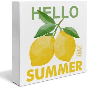 لافتة صندوق خشبي لبيت المزرعة لديكور المكتب مرحبًا بالصيف من الخشب، لافتة ديكور لجدار رف المطبخ المنزلي in Kuwait