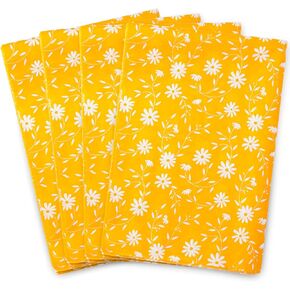 MR FIVE 100 Sheets Yellow Daisy Tissue Paper Bulk,14" x 20",Daisy Tissue Paper for Gift Bags,Flower Gift Wrapping Tissue Paper for Birthday,Thanksgiving