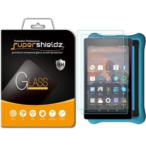 Supershieldz (2 Pack) Designed for Fire HD 8 and Fire HD 8 Kids Edition Tablet (8th and 7th Generation Only, 2018 and 2017 Release) Tempered Glass Screen Protector Anti Scratch, Bubble Free