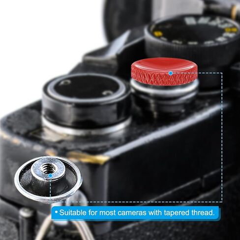 PATIKIL Camera Shutter Button, 5 Pack Soft Shutter Release Button Pure Copper Camera Button Knurled Suitable for Nikon for Fujifilm for Leica DSLR/SLR Camera, Gray in Saudi Arabia