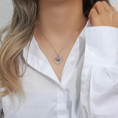 Iefil Double Birthstone Necklace and Birthstone Earrings Set in Saudi Arabia