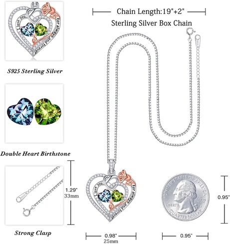 Iefil Double Birthstone Necklace and Birthstone Earrings Set in Saudi Arabia